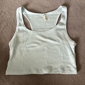 free people racer back crop top size xs light blue